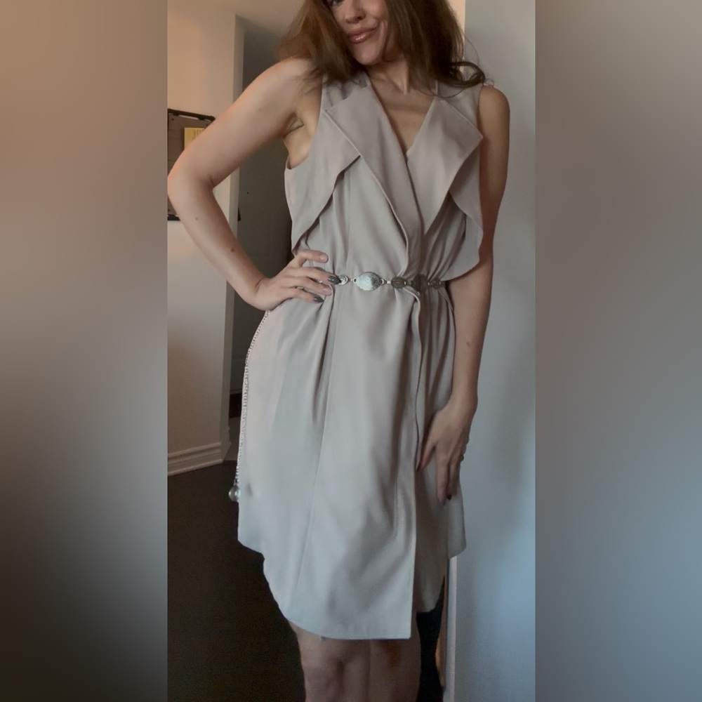 Sleeveless Beige Vest